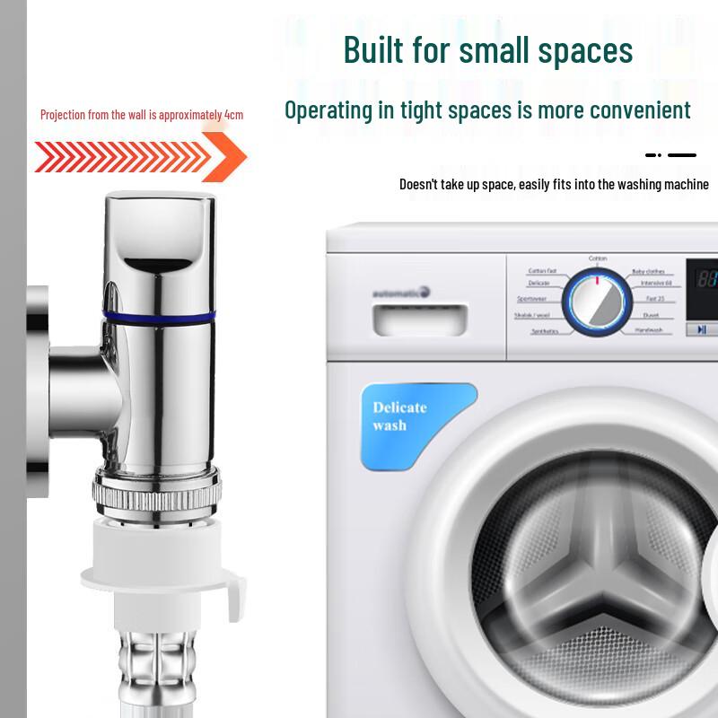 Du'ao Mini Copper Washing Machine Faucet with Automatic Shut-off Valve