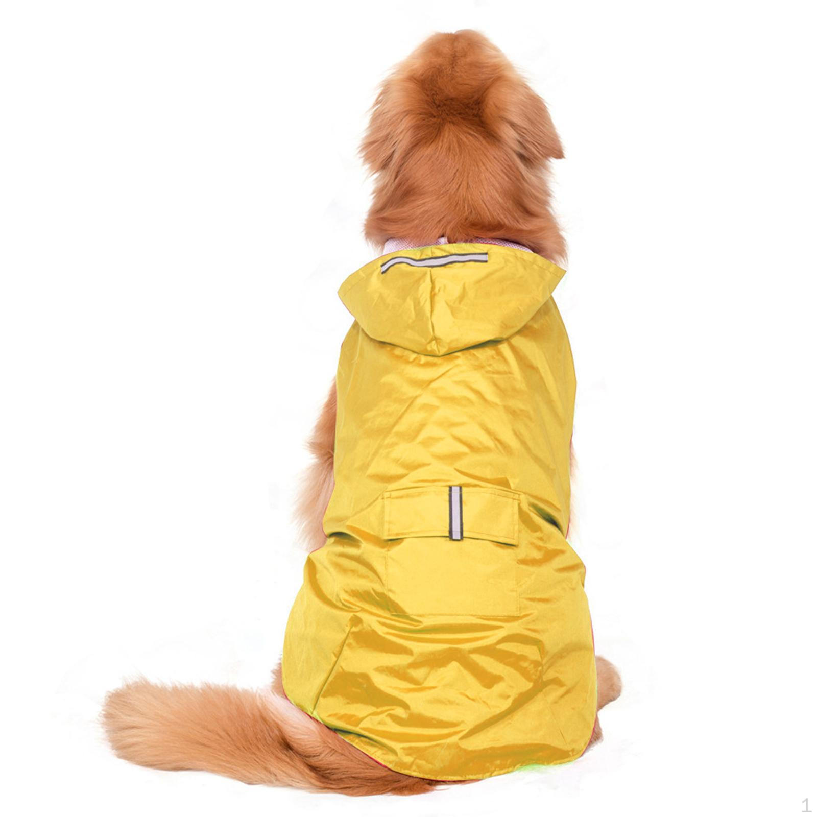 Waterproof Jacket with Hood, Reflective Rainwear Lightweight Poncho Coat Harness Hole, Yellow 4XL