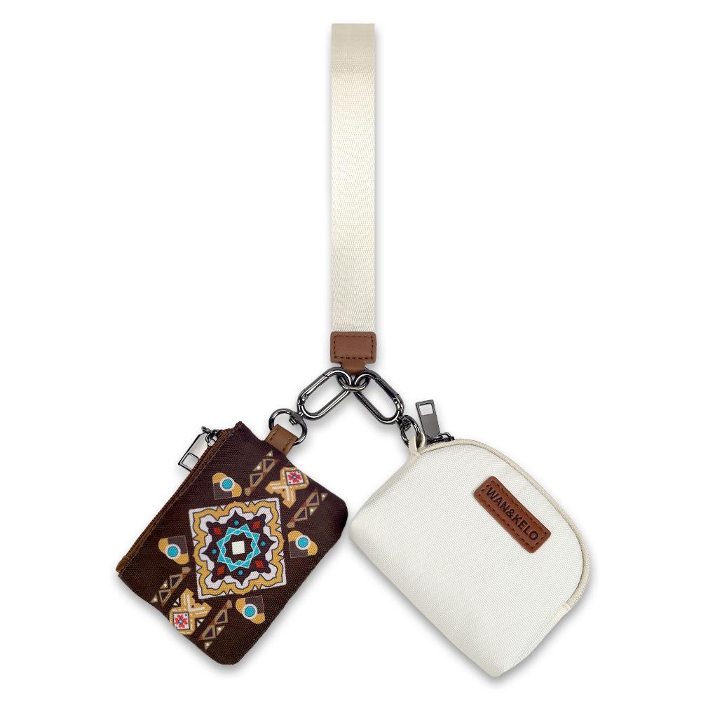 Bohemian Ethnic Style Small Double Bag, European and American Retro Key Bag and Wrist Bag