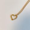 Used K18 YG Open Heart Necklace