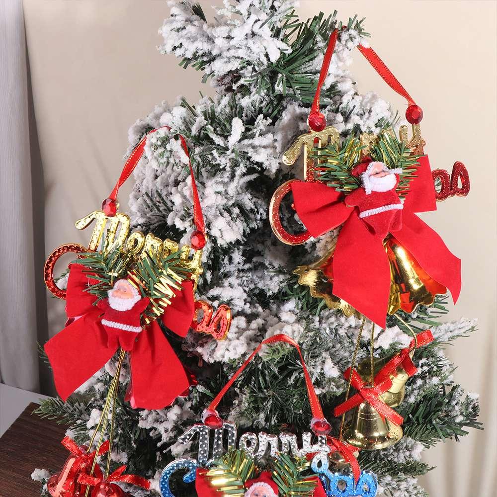 Decorative Santa Claus Bell Hanging Pendant Cartoon Hanging Christmas Tree Pendant with Bells Gold/Silver/Red
