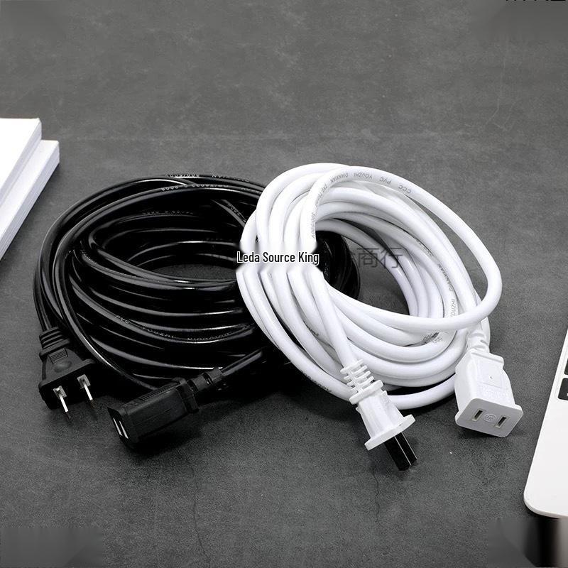 Copper Dual-Core Power Cord with Plug and Socket for Mobile Phone or Fan Extension