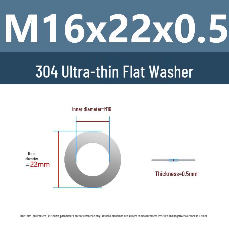 Yigu 304 Stainless Steel Flat Washer Shim Ring (Sizes M3, M4, M5, M8)