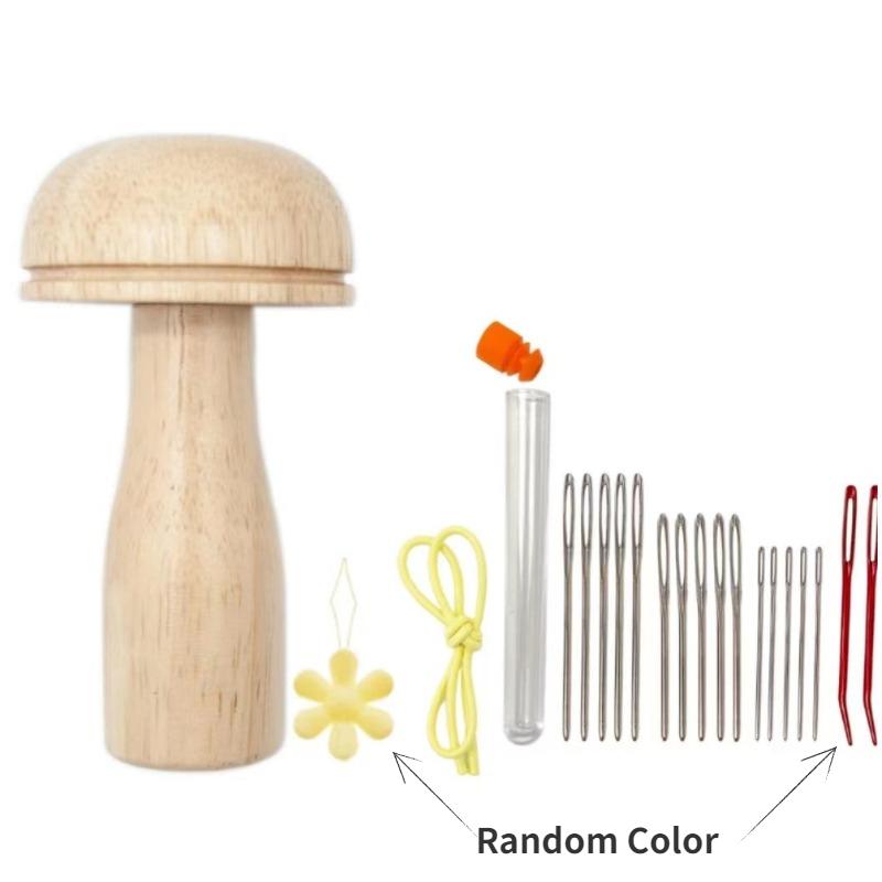 DIY Wooden Darning Mushroom Patchwork Tool Mending Pants Clothes Socks Weaving Crafts Needle Holder Thread Sewing Accessories