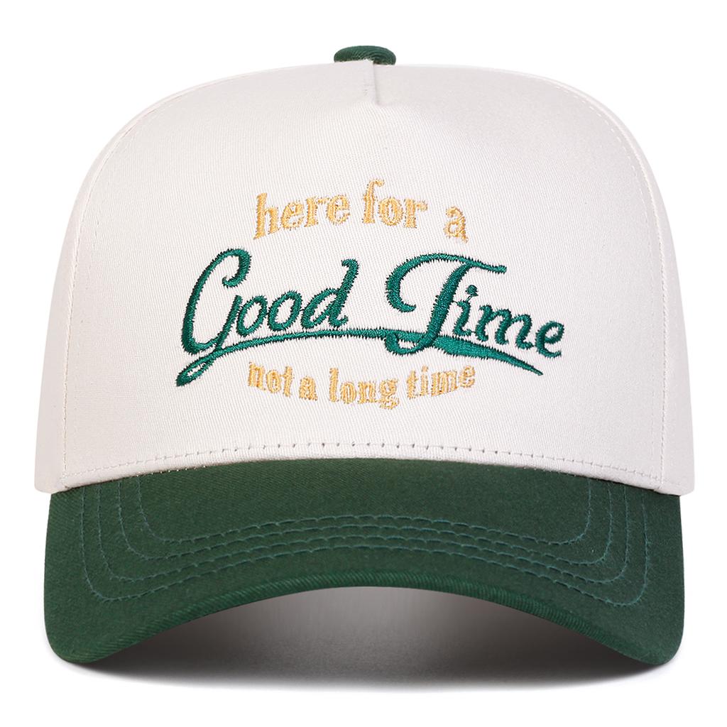 Unisex GOOD TIME Letter Embroidery Baseball Caps Adjustable Casual Hats Spring and Autumn Outdoor Sunscreen Hat
