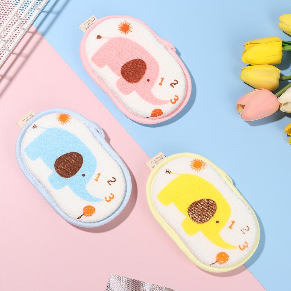 Bath Towels Exfoliating Massager Bath Sponge Shower Brush Elephant Pattern Infant Children Rub