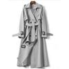 Wintermäntel Damen Lange Jacken Büro Dame Übermantel Zweireihig mit Gürtel Oberbekleidung Trendy Windbreaker Herbst Streetwear
