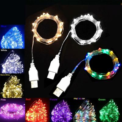 USB Powered Copper Wire String Lights with Cool White or Warm White Lights