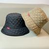Ultra Light Down Cotton Ringer Rhombus Grid Fisherman Hat Fishing Cap Show Small Face