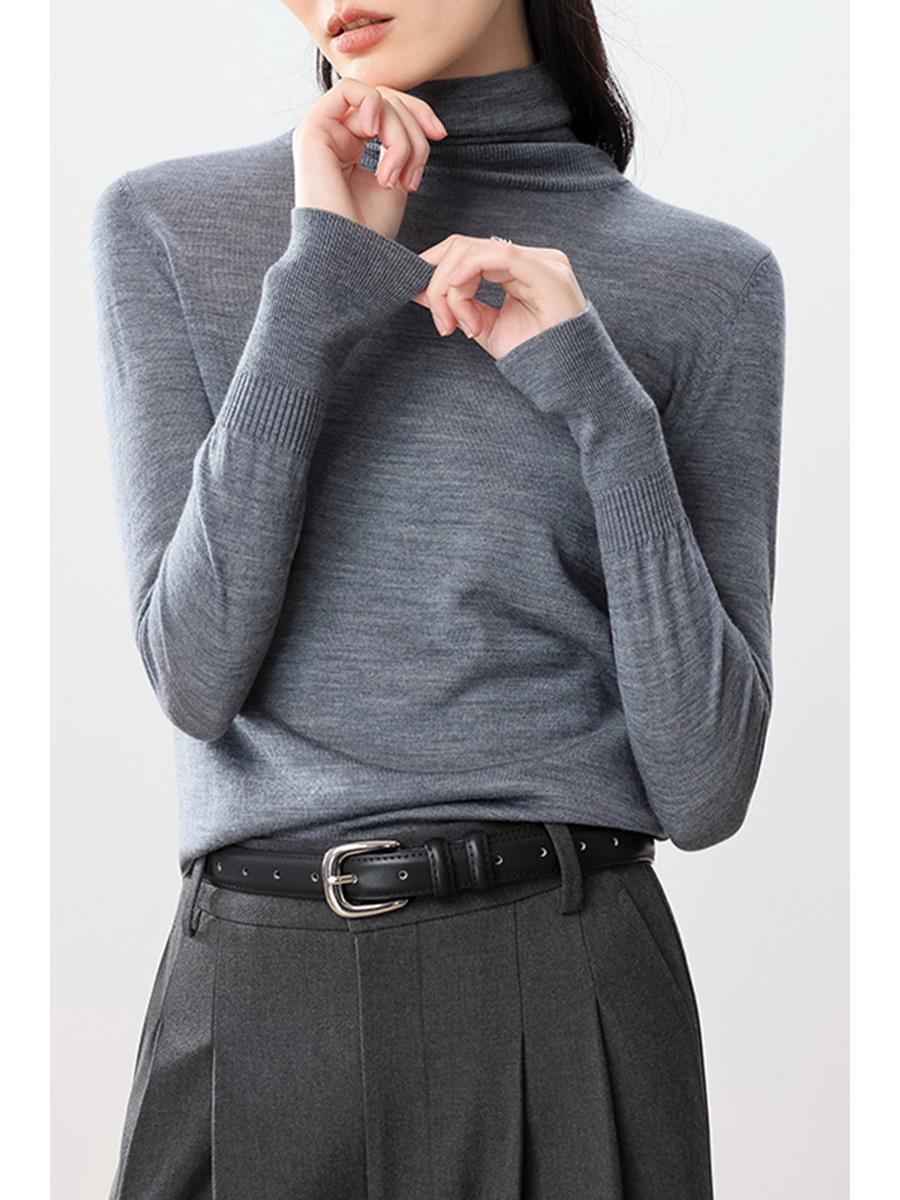 

Skin-friendly 100% Merino Wool Seamless Cowl Neck Angora Sweater Extra Large