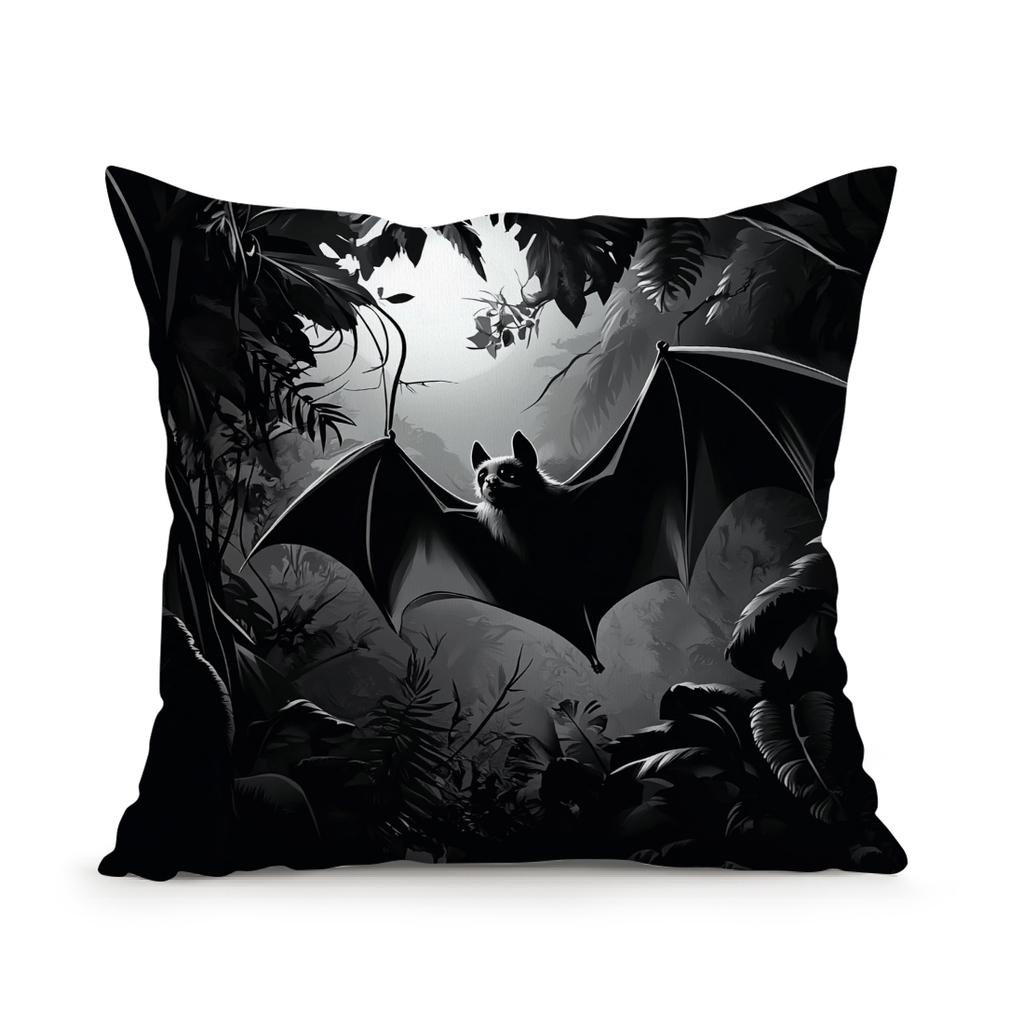 Halloween Retro Bat Design Cushions Pillowcase Polyester Cushion Cover Throw Pillow Sofa Decoration Pillowcover Home Car Decor