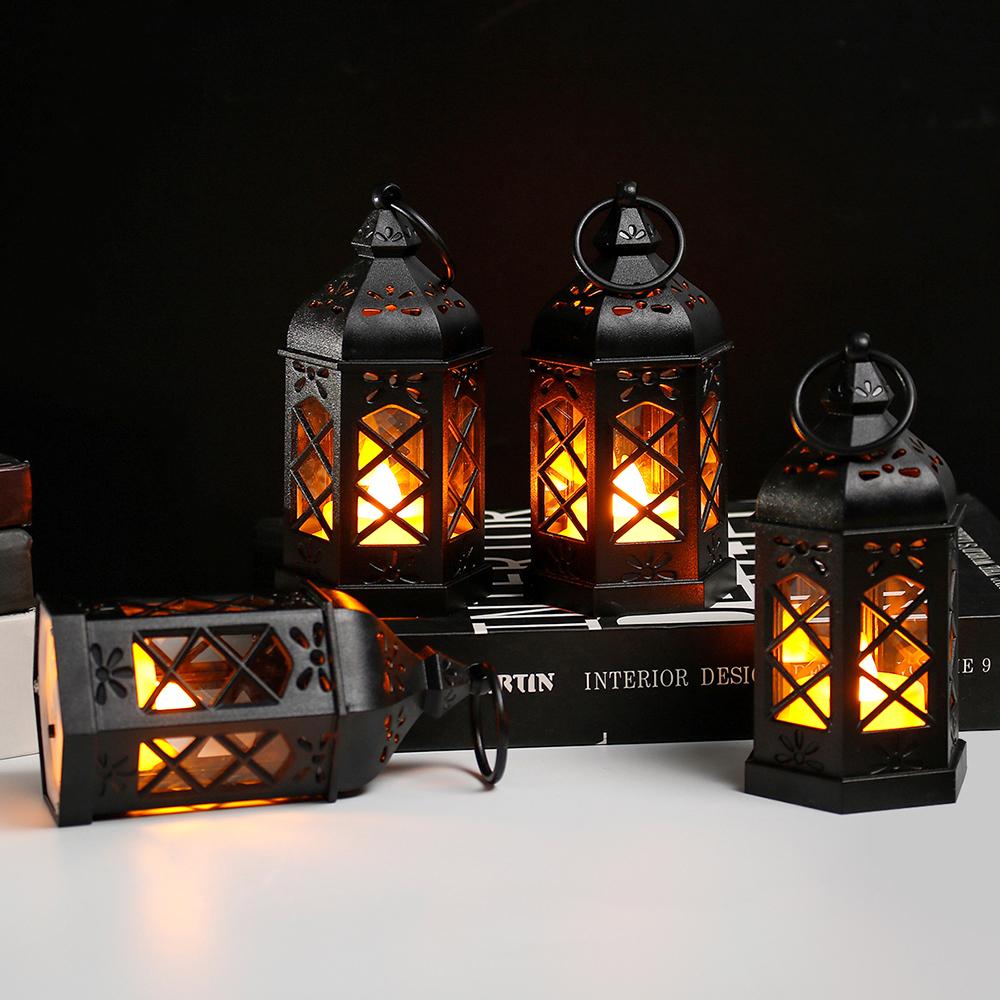 Vintage LED Candle Lantern Flameless Flickering Outdoor Indoor Hanging Decor for Garden Party Festival Atmosphere Lighting