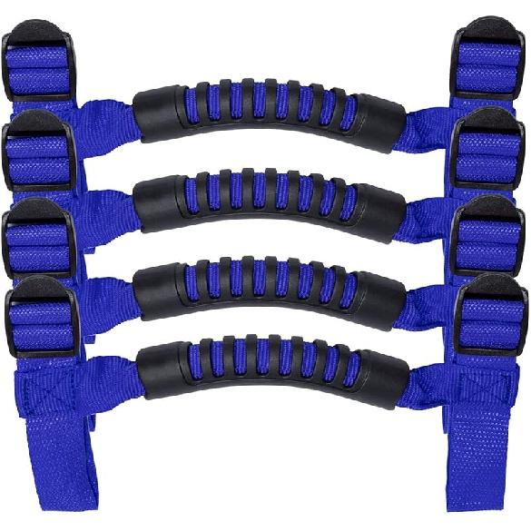 4 X Roll Bar Grab Handles Grip Handle For Jeep Wrangler YJ TJ JK JKU JL JLU Sports Sahara Freedom Rubicon X & Unlimited 1955-2024 2025 (Black)