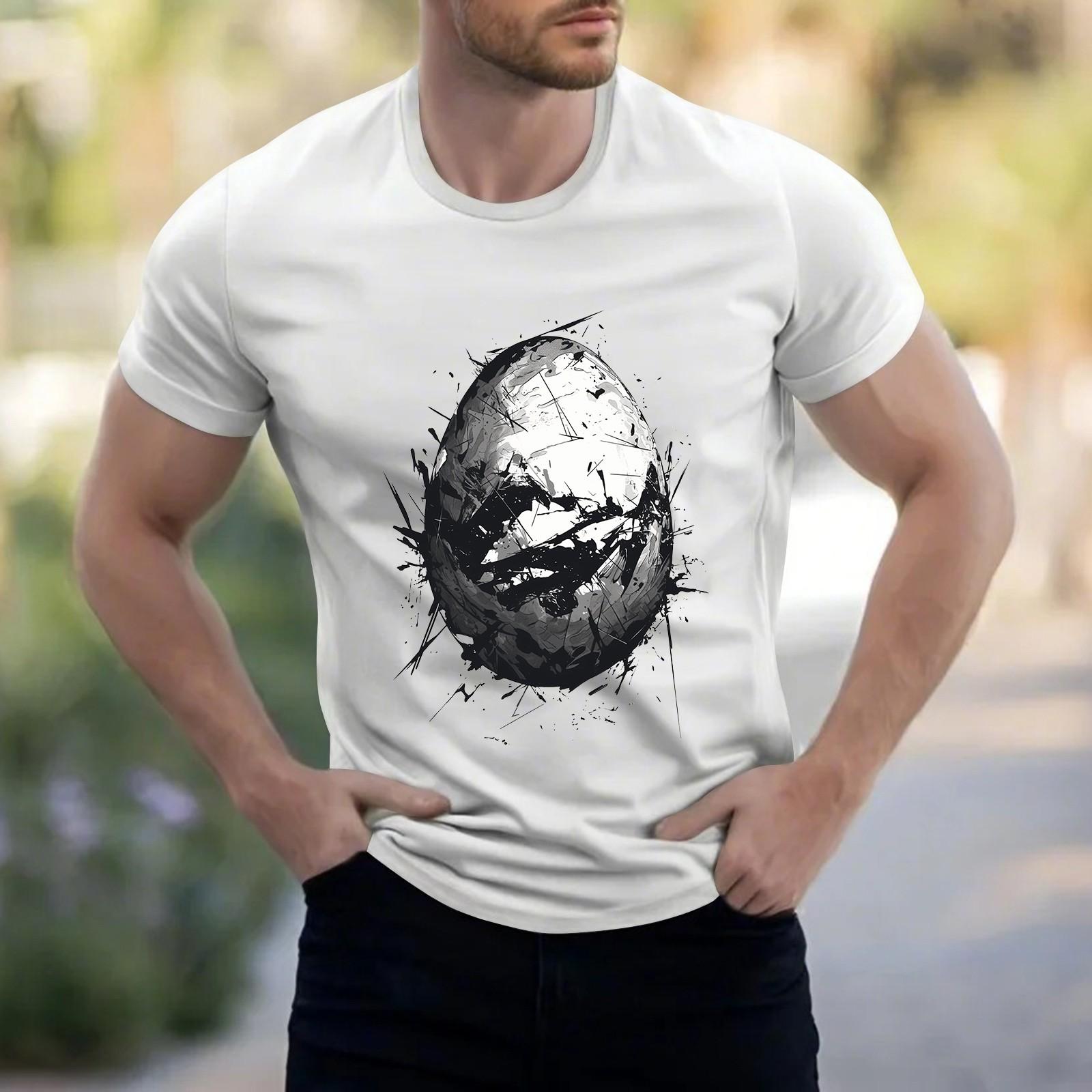 

Чоловіча сорочка зі стоячим коміром і коротким рукавом Вільна святкова сорочка для відпочинку Чоловіча M білий