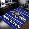 football Ravens Logo Rug Office Carpet Non-Slip Mat, Chair Rug Floor Covering for Gaming, Bedroom, Living Room , Home Decor Christmas Gift