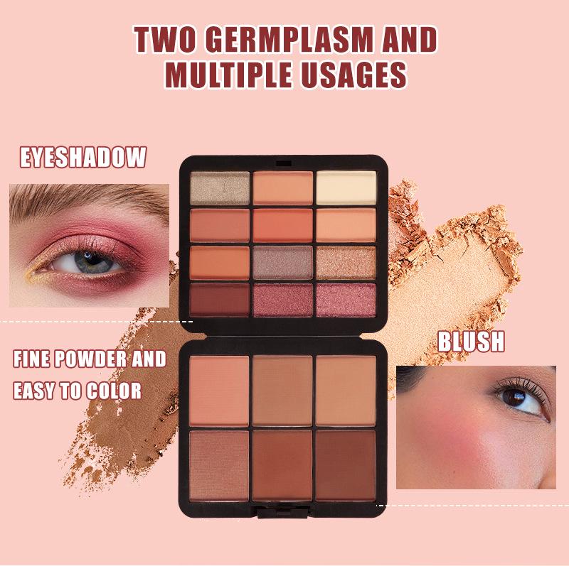 BSIMONE 18-Color Earth Tone Eyeshadow & Blush Palette - Matte, Pearlescent & Glitter Finish, Portable & Multi-color.