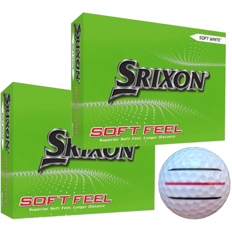 

[Hapiraki_Golf Line] golf ball SoftFeel soft feel 2023 model With line (2 dozen white_3 lines)