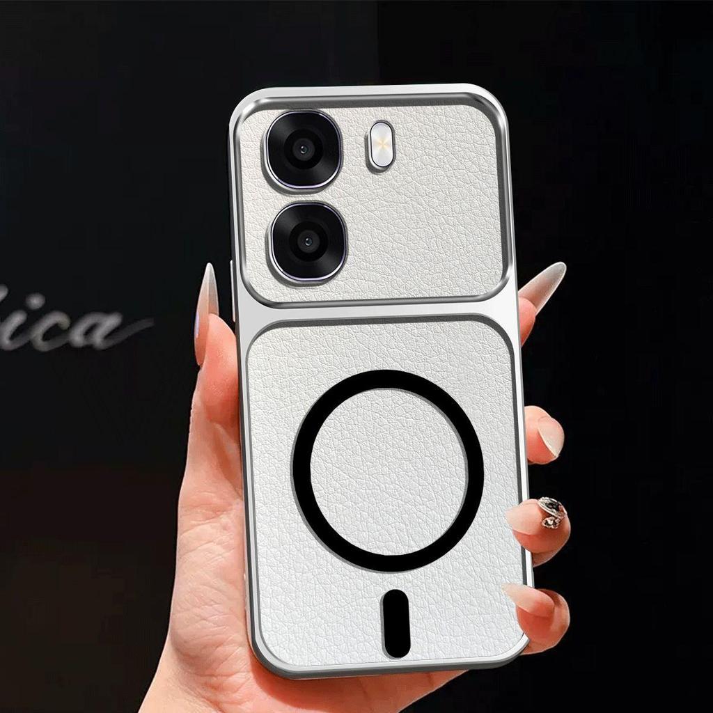 Metallic Finish Magnetic TPU Phone Case for OPPO A6x 4G/5G,A6t Pro,A6,A6k Shockproof Matte Soft Cover