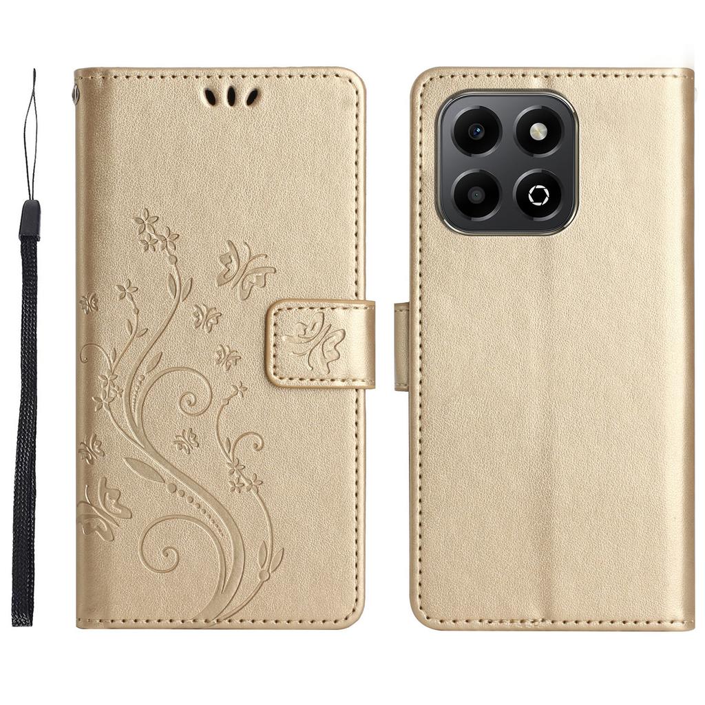 For Honor X7c 4G/200 Smart 5G Case Pattern Imprint PU Leather Phone Wallet Cover with Strap