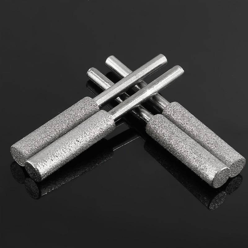 16pcs Diamond Chainsaw Sharpener Set, Titanium Coated Corundum Grinding Bits for Chain Saw, Artificial Jade, Glass, Metal, Wood Sharpening-Uncharged
