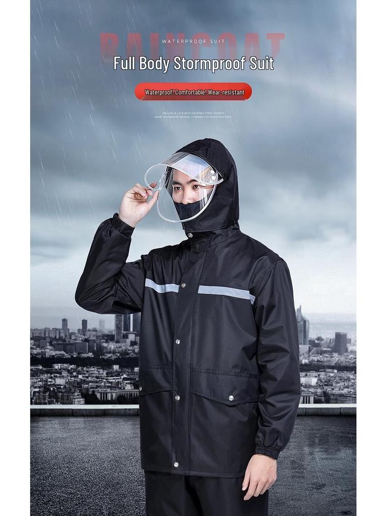 Full Body Stormproof Raincoat & Pants Set for Outdoor Cycling, Men's & Women's Split-Style Fishing Suit & Poncho