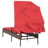 Brown Sun Lounger with Sun Canopy Poly Rattan
