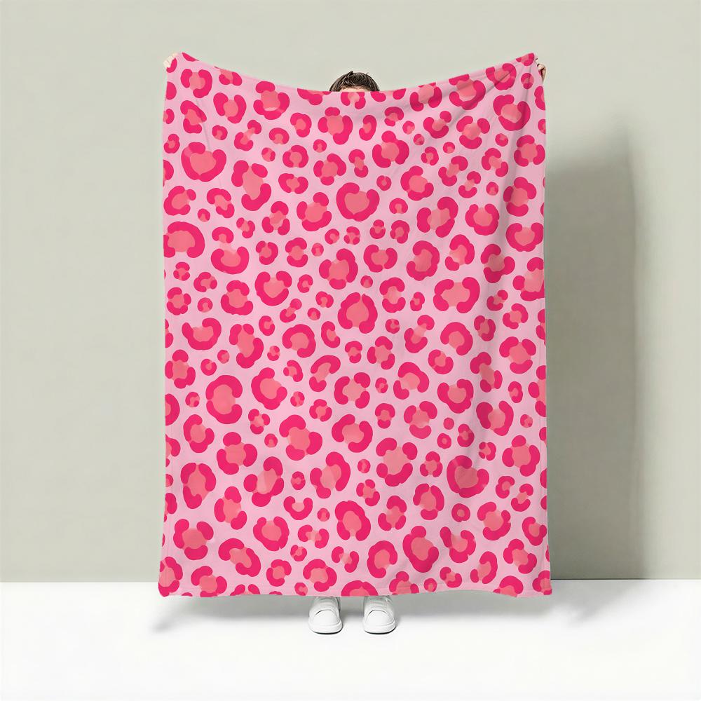 Pinkleopard Throw Lightweight 240G Flannel Blanket Soft Skin-Friendly For Summer Cooling