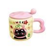 Cute Cat Mug with Lid Spoon with High Value Ceramic Drinking Cup for Home Use for Girls Birthday Gifts