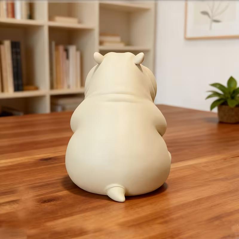 3D Printed Angry Hippo Car Dashboard Decor - Durable Plastic, Halloween & Christmas Gift (Home Desk/Party)