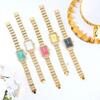 Fashion Womens Diamond Bracelet Watches Square Dial Waterproof Quartz Watch for Ladies
