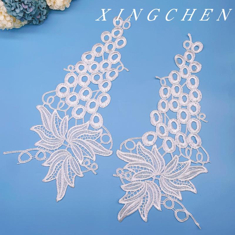 Pair Flower Children'S Clothing Water-Soluble Lace Clothing Accessories Hollow Embroidery Applique Lace Flower Jewelry Wedding Dress Wedding Shoes