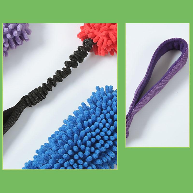 Quietschendes Tauziehen Bungee Hundespielzeug. Interaktives Puzzlespielzeug für Hunde, Bissfestes buntes Seil, Welpentraining. Hunde Agility Training. Schonend zu den Zähnen