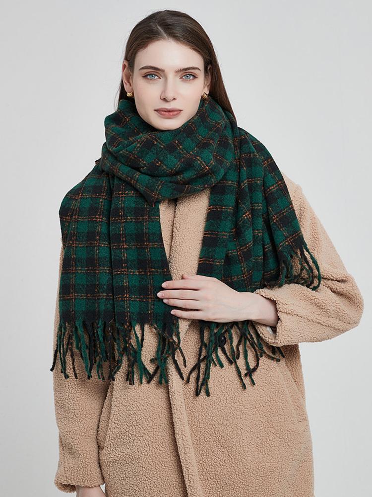 New Imitation Cashmere Women Scarf Winter Vintage Plaid Scarve Pashmina Tassel Mujer Female Foulard Bufanda Wrap Shawl Echarpe
