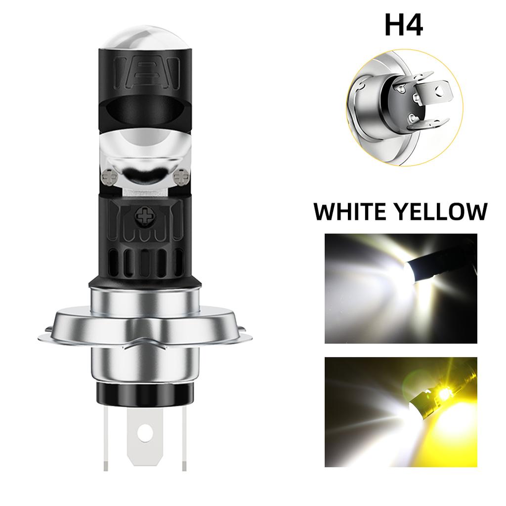 1 Peça H4 BA20D P15D Lâmpada de Farol de LED para Motocicleta Holofote 12V Luz de Cruzamento/Farol Alto Lâmpada de Nevoeiro Dupla Cor Branco Amarelo Acessório para Motos