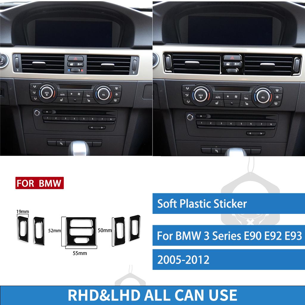 For BMW 3 Series E90 E92 E93 2005-2012 Dashboard Center Air Outlet Frame Cover Piano Black Stickers Car Interior Accessories Piano black