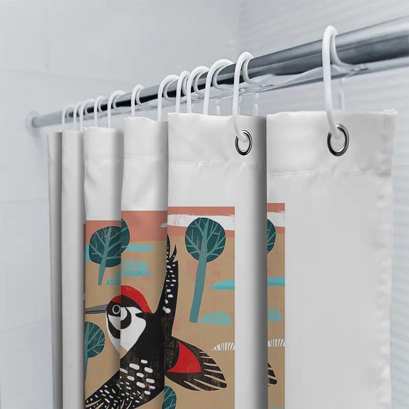 Bird Shower Curtain Nature Forest Wildlife Bathroom Decor Rustic Farmhouse Home Decor Woodland Shower Curtain Set Waterproof