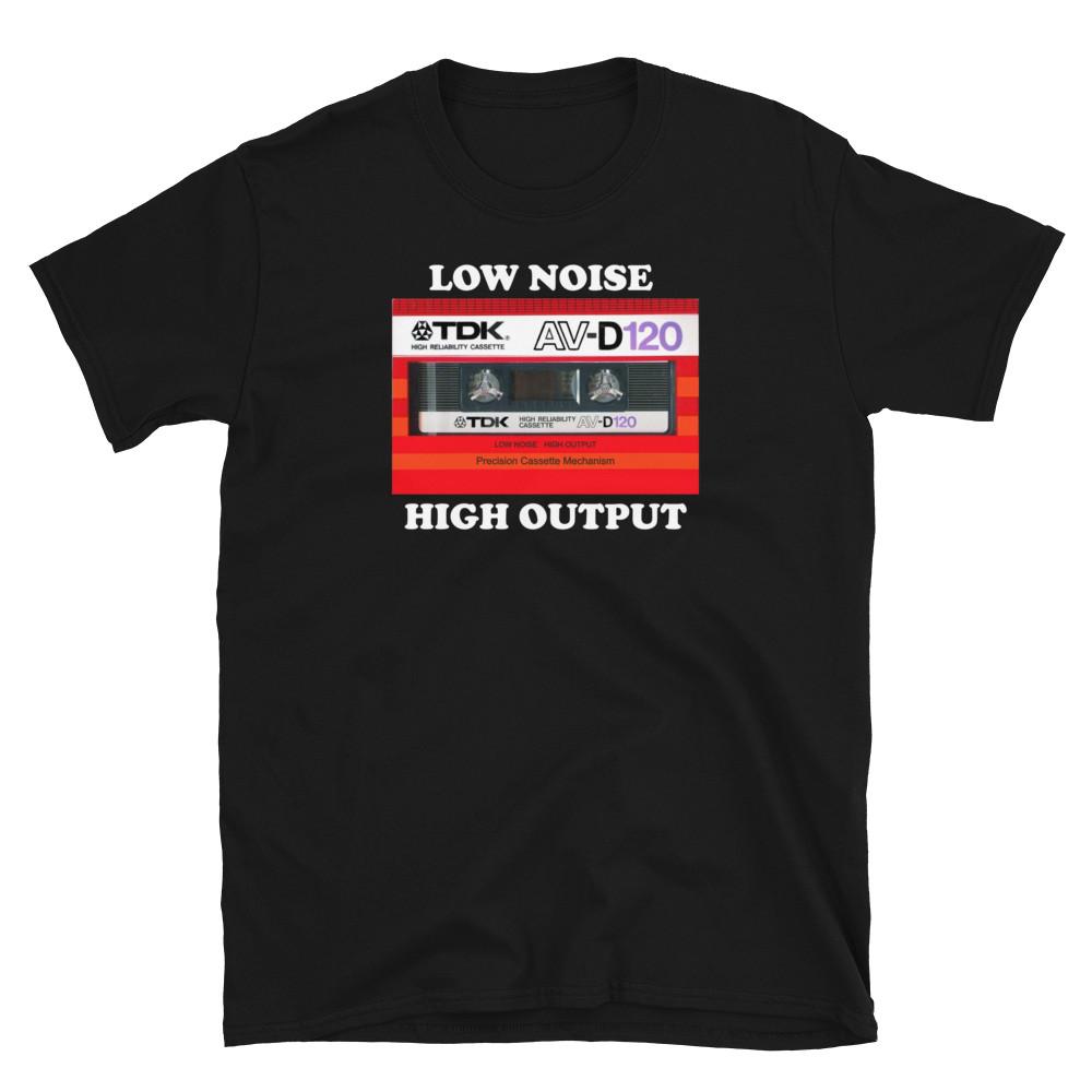 TDK, Low Noise, High Output, Old School Cassette Tape Music T-Shirt Tops Tee