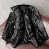 Heavyweight Motorcycle Jacket Mens Genuine Leather Biker Racing Jacket Slim Fit Black