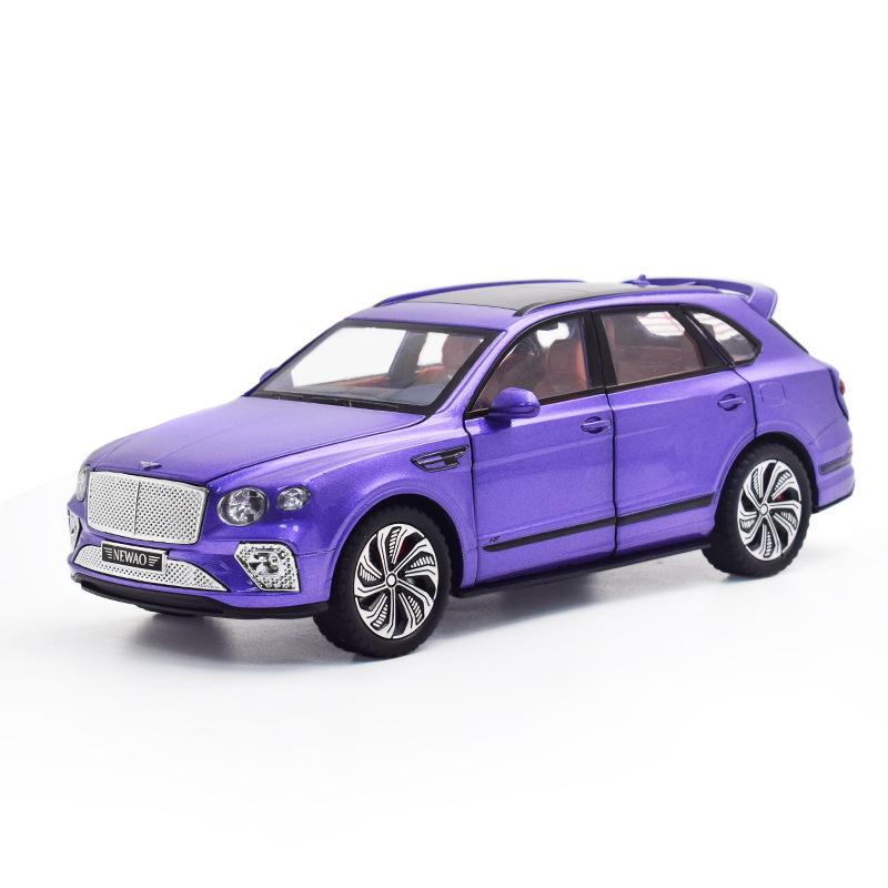 1:24 Bentayga SUV Alloy Luxy Car Model Diecast Metal Toy Vehicles Car Model High Simulation Sound and Light Collection Kids Gift