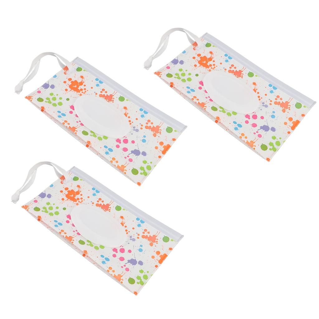3pcs EVA Wet Wipes Pouch Reusable Wet Wipes Dispenser Bag Flip Top Window Portable Baby Wipe Case