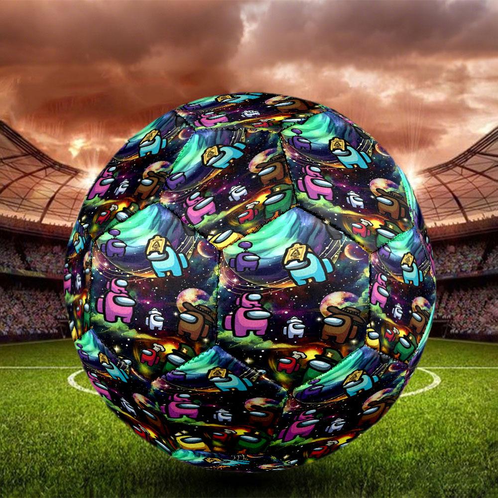 Among Us Print Size 5 Soccer Ball, Standard Match Football for Sports Game and Team Practice, Ideal Gift for Soccer Fans