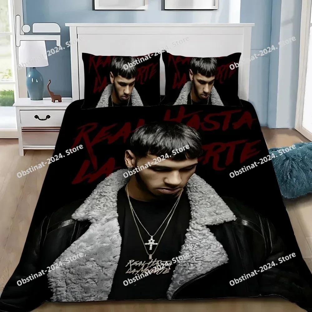 Anuel AA Real Hasta La Muerte Duvet Cover Pillowcase Bedding Set Boy Girl Bedroom Decoration Children Single Double Large Size