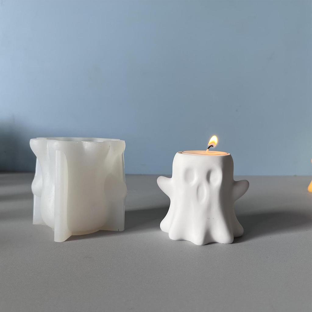Forma odlewnicza na uchwyt lampki do herbaty w kształcie ducha Halloweenowy świecznik do aromaterapii Forma gipsowa cementowa Forma odlewnicza z żywicy epoksydowej