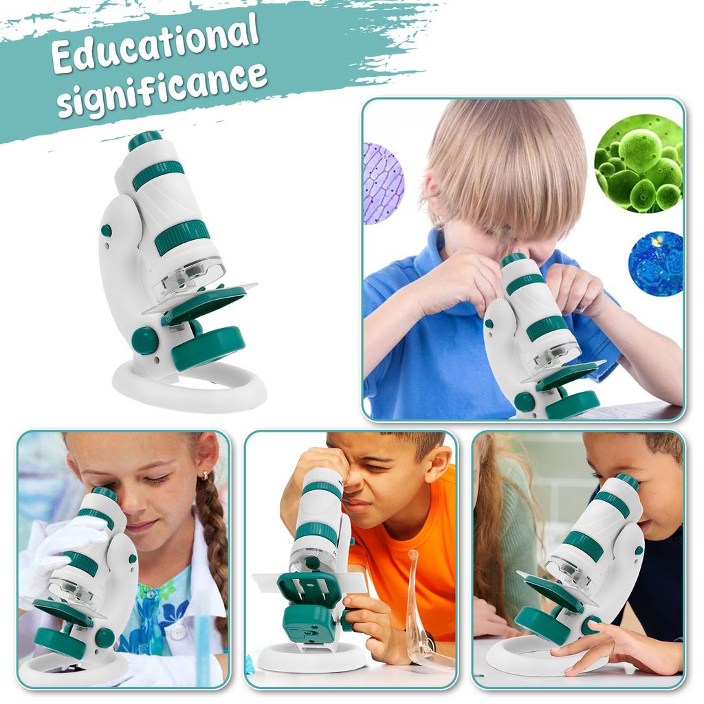 Portable Microscope for Kids STEM Science Toys Microscope Explorer Set Double Zoom Handheld Microscope with Mobile Phone Holder