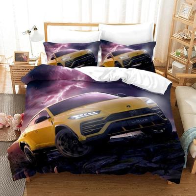 Sportwagen Bettwäsche Set 3D Bedruckt Geeignet Für Schlafzimmer Bettbezug Set Mit Kissenbezügen Kinder Heimtextilien