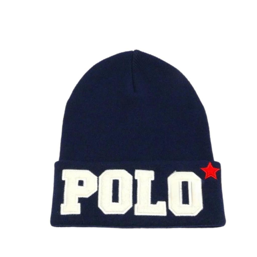 RALPH Pletený PC0243 a pletená pletená čepice [POLO LAUREN] čepice, klobouk, 411, pánská dámská čepice, logo, 100% bavlna, [použité]