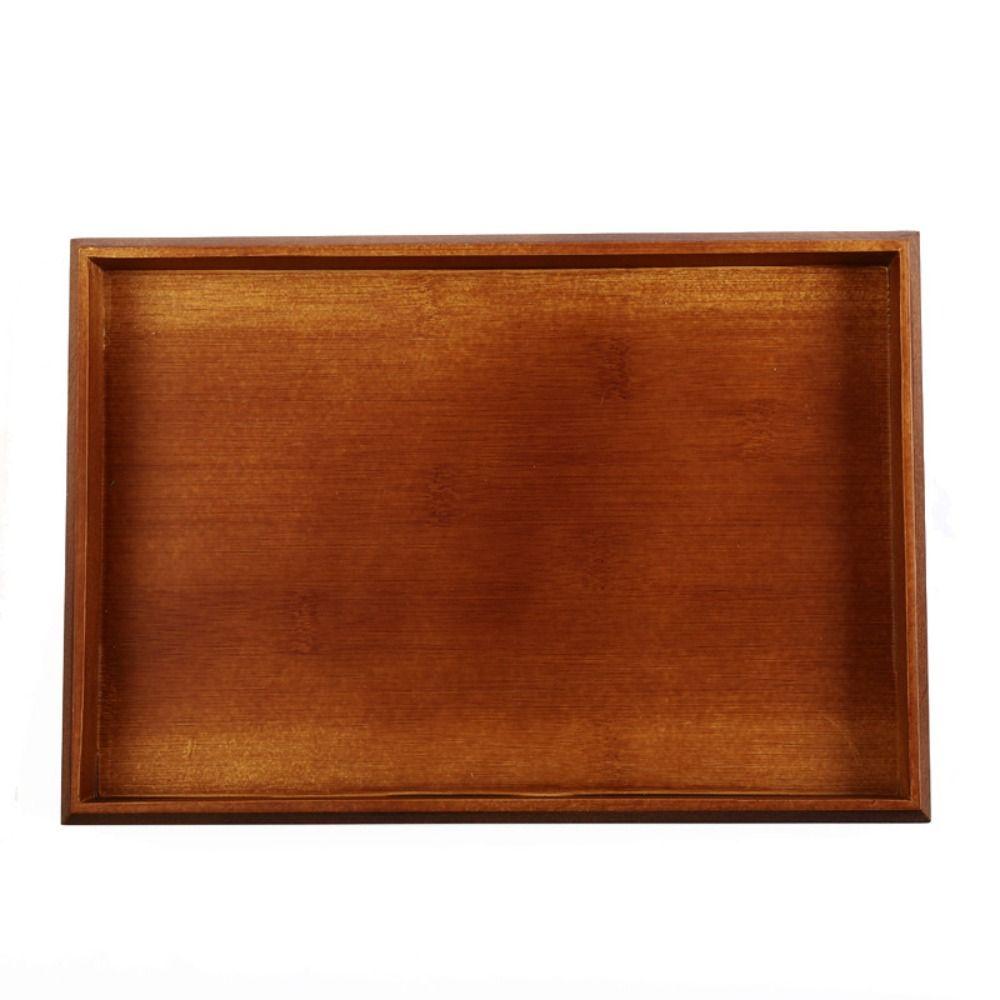 Bamboo Wooden Tea Tray Rectangular Dinner Plate Tableware Serving Tray  Hotel