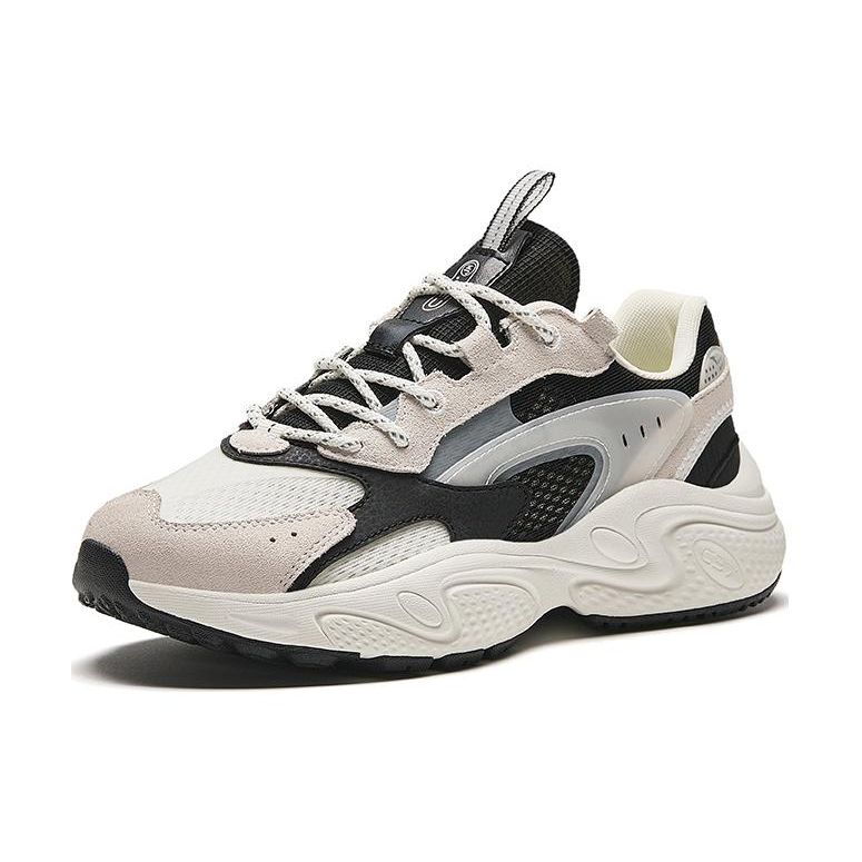 Anta Lifestyle Series Non-Slip Wear-Resistant Breathable Low-Top Casual Shoes Women Sneaker Beige Black 122428853-2