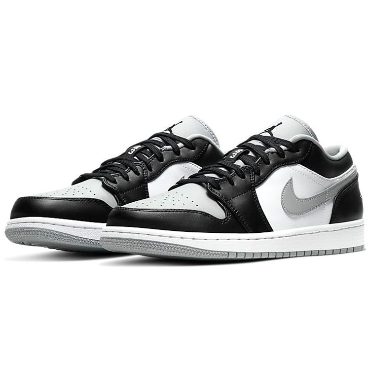 Air Jordan 1 Low Smoke Grey Unisex Sneakers Black Light-Smoke-Grey White 553558-039
