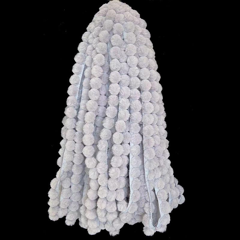 3cm Faux Rabbit Fur Ball Strips Soft Cute Stringing Balls for DIY Clothing Accessories Home Textiles Pillow Trim Curtain Decor